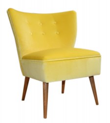 Yellow Velvet Cocktail Chair